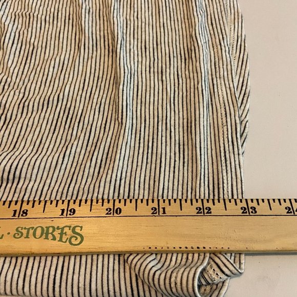 Knox Rose Women XL Striped Peasant Top Blouse Off Shoulder Tie Short Sleeve Boho - Picture 9 of 10